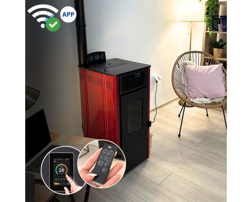 Пелетна піч-камін Thunder Sophia Red 8,1кВт