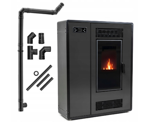 Пелетна піч-камін ARIA BLACK 12 кВт