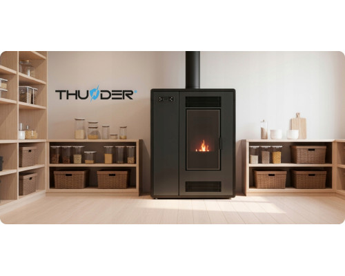 Пелетна піч-камін ARIA BLACK 12 кВт