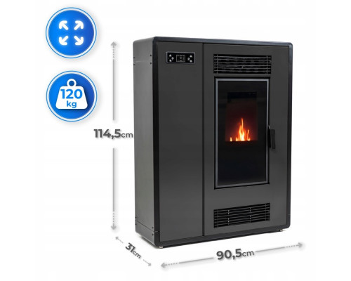 Пелетна піч-камін ARIA BLACK 12 кВт