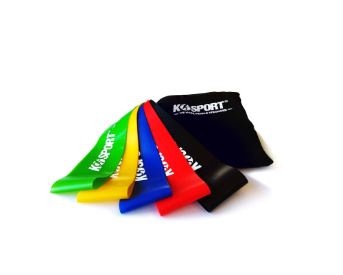 Набір стрічок-еспандерів для вправ K-SPORT Power Band Mini KIT 5 GUMs різнокольорові