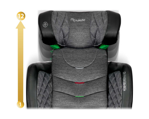 Автокрісло Nukido Louis ISOFIX 15-36 кг, чорно-сіре