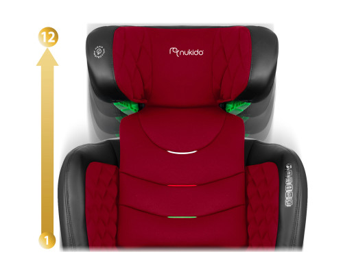 Автокрісло Nukido Louis ISOFIX 15-36 кг, чорно-червоне