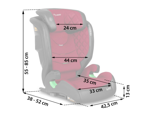Автокрісло Nukido Louis ISOFIX 15-36 кг, чорно-червоне