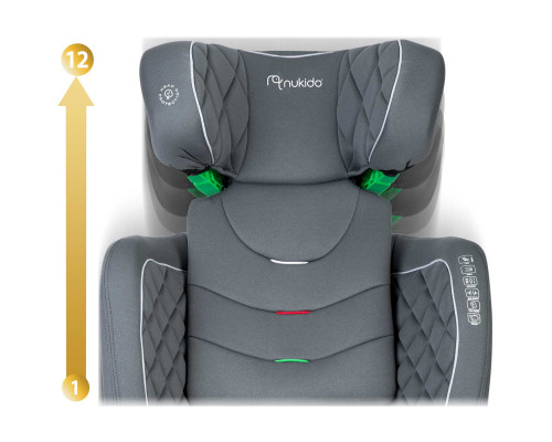 Автокрісло Nukido Louis ISOFIX 15-36 кг, сіре