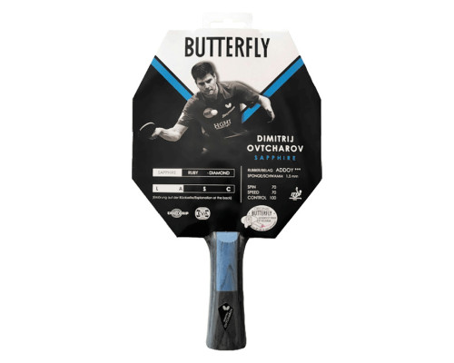 Ракетка для настільного тенісу BUTTERFLY Ovtcharov Sapphire, чорно-червона Ракетка для настільного тенісу BUTTERFLY Ovtcharov Sapphire, чорно-червона