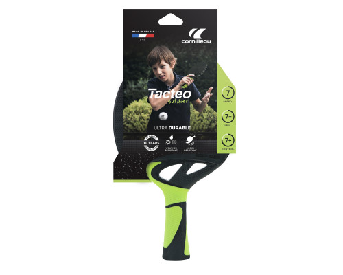 Ракетка для настільного тенісу Cornilleau TACTEO 50 OUTDOOR, чорно-зелена Ракетка для настільного тенісу Cornilleau TACTEO 50 OUTDOOR, чорно-зелена