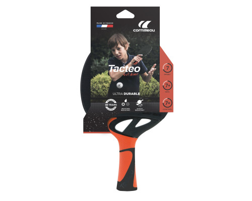 Ракетка для настільного тенісу Cornilleau TACTEO 50 OUTDOOR, чорно-помаранчева Ракетка для настільного тенісу Cornilleau TACTEO 50 OUTDOOR, чорно-помаранчева