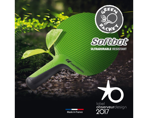 Ракетка для настільного тенісу Cornilleau SOFTBAT OUTDOOR, зелена Ракетка для настільного тенісу Cornilleau SOFTBAT OUTDOOR, зелена