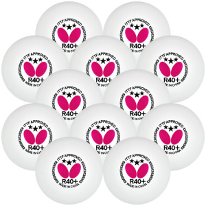 М'ячі для настільного тенісу BUTTERFLY 12 шт, білий