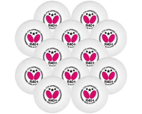 М'ячі для настільного тенісу BUTTERFLY 12 шт, білий