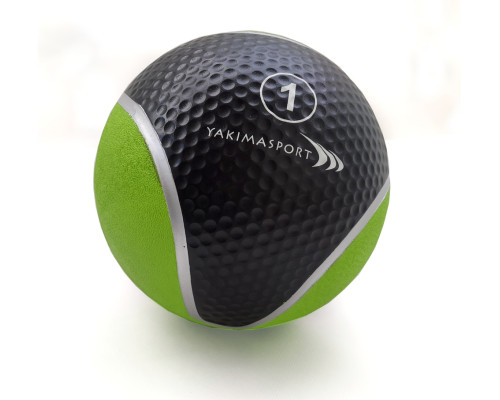 Медичний м'яч YakimaSport 1 кг, чорно-зелений
