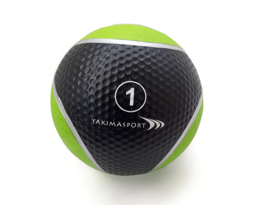 Медичний м'яч YakimaSport 1 кг, чорно-зелений