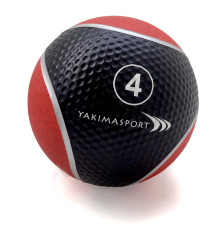 Медичний м'яч YakimaSport 4 кг, чорно-червоний