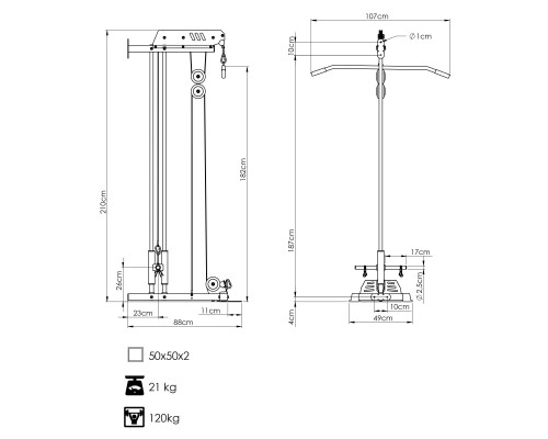 Тяга настінна Marbo Sport MS-W103 2.0