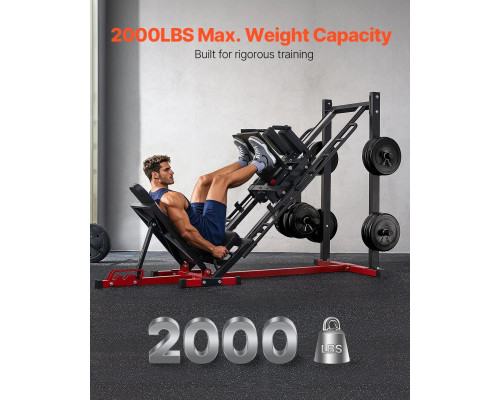 Жим ногами VEVOR HM1904, чорно-червоний