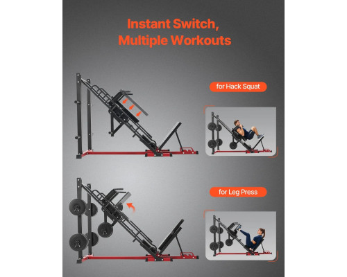 Жим ногами VEVOR HM1904, чорно-червоний