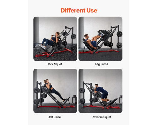 Жим ногами VEVOR HM1904, чорно-червоний