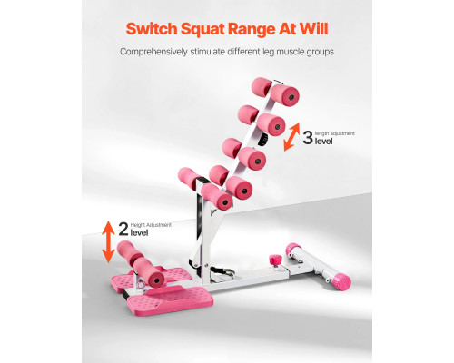Тренажер для присідання VEVOR, рожевий
