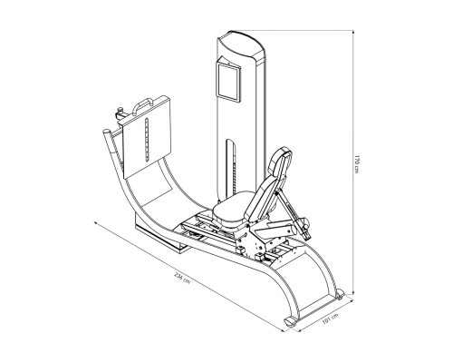 NOHRD StudioLine Leg Press machine Oak with monitor