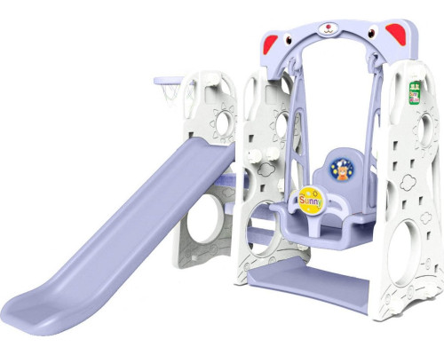 Дитяча гірка 3в1 Ramiz, 128 x 161 x 124 см - фіолетово-біла