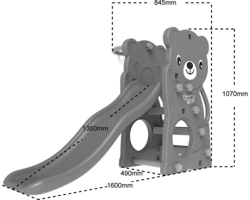 Дитяча гірка 3в1 Ramiz, 131 x 160 x 126 см - фіолетово-біла