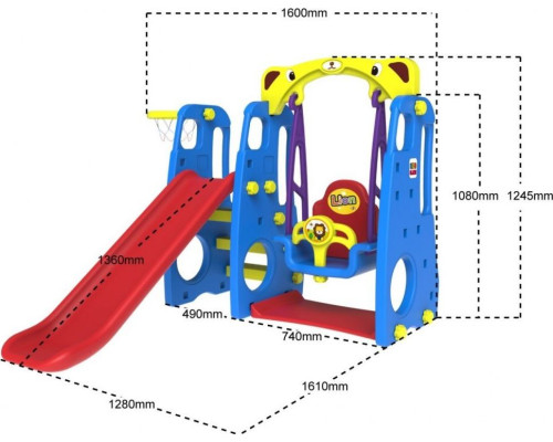 Дитяча гірка 3в1 Ramiz ZOG.TB-201A, 128 x 161 x 124 см - різнокольорова