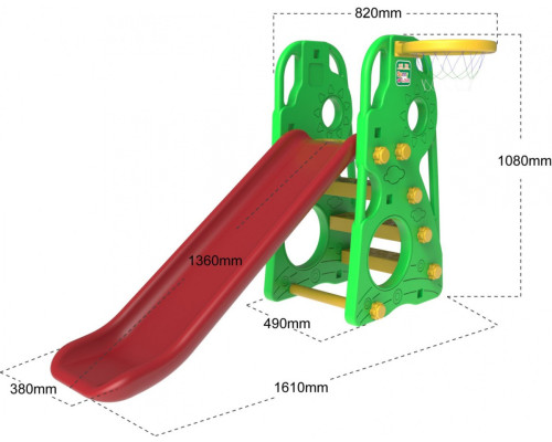 Дитяча гірка 3в1 Ramiz ZOG.CHD-101, 128 x 161 x 124 см - різнокольорова