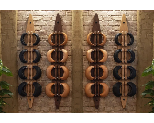 Гантелі з підставкою NOHRD Oak Vintage Leather 2-8 кг