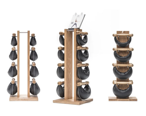 Стійка з гантелями NOHRD Oak Vintage Leather 2-8 кг