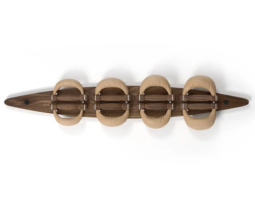 Гантелі з підставкою NOHRD Classic Nature Walnut Leather 2-8 кг