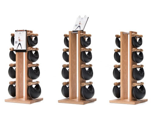 Стійка з гантелями NOHRD Oak Leather 2-8 кг