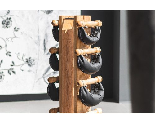 Стійка з гантелями NOHRD Oak Leather 2-8 кг