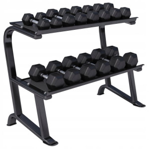 Стійка з шестигранними гантелями Gorilla Sports Hex 2 х 6-30 кг