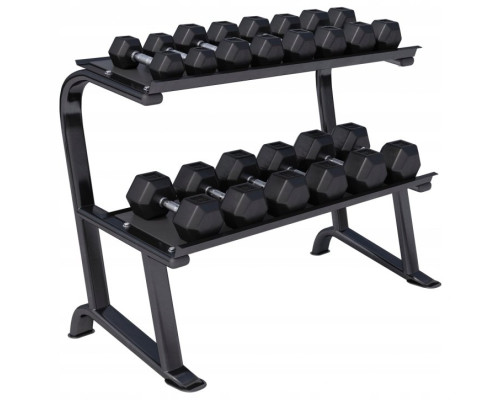 Стійка з шестигранними гантелями Gorilla Sports Hex 2 х 6-30 кг