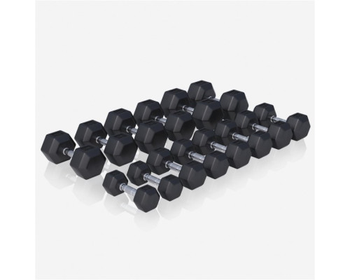 Стійка з шестигранними гантелями Gorilla Sports Hex 2 х 6-30 кг