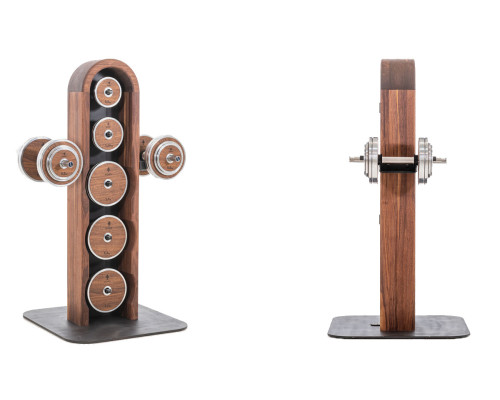 Стійка з гантелями та дисками NOHRD Classic Walnut