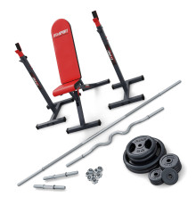 Лава для жиму зі стійками K-Sport KSSL099 + набір штанг та дисків 95 кг