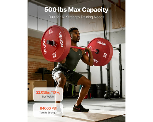 Гриф гантельний VEVOR 120 см, червоний