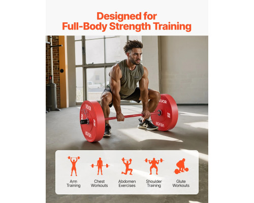 Гриф гантельний VEVOR 120 см, червоний