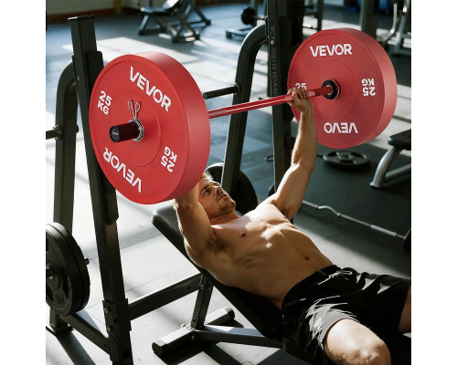 Гриф гантельний VEVOR 120 см, червоний