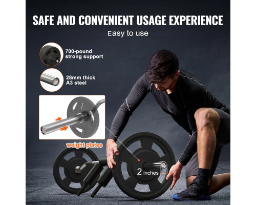 Гриф для штанги VEVOR 221 см, 315 кг