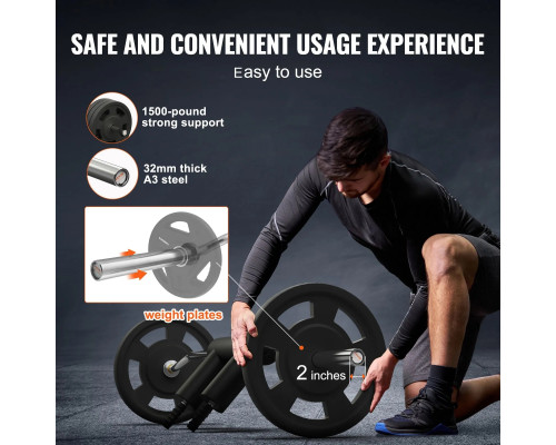 Гриф для штанги VEVOR 221 см, 675 кг