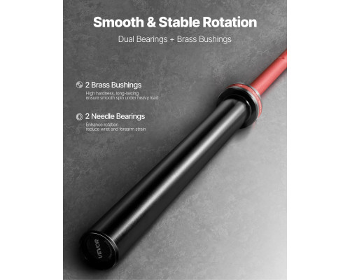 Гриф гантельний VEVOR 453,59 кг, червоний