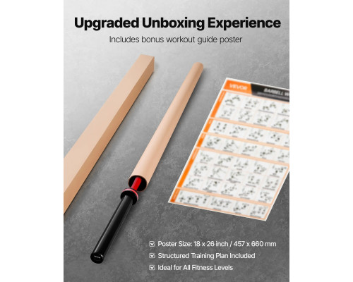 Гриф гантельний VEVOR 453,59 кг, червоний