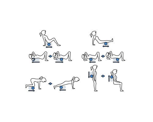 Набір м'яч + подвійний м'яч для масажу NS-997  чорно-блакитний