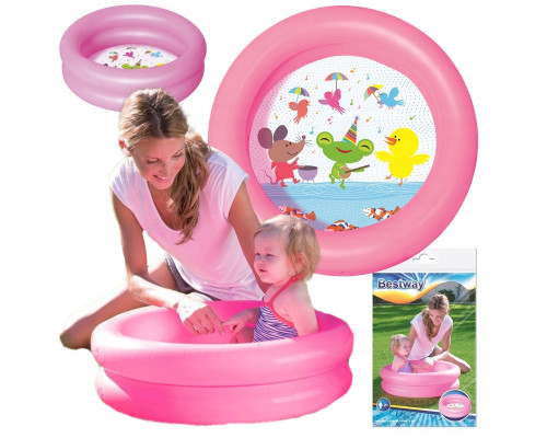 Басейн надувний дитячий Мишка, Жабка та Циплятко Bestway 51061 61х15 см
