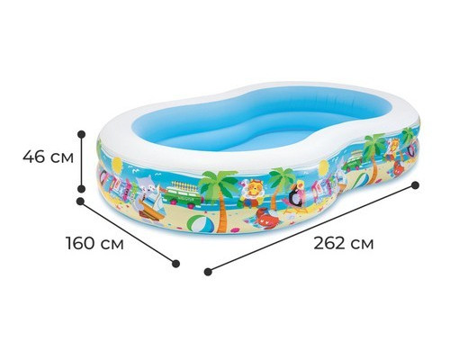 Басейн надувний дитячий Paradise Lagoon Intex 56490 262x160х46 см Басейн надувний дитячий Paradise Lagoon Intex 56490 262x160х46 см
