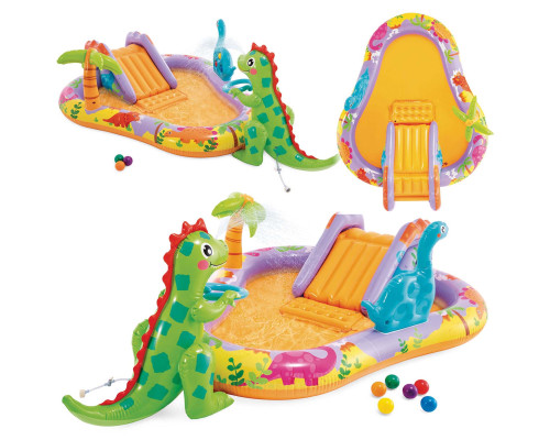 Надувний ігровий майданчик Dino Park Intex 56139 201х157х69 см Надувний ігровий майданчик Dino Park Intex 56139 201х157х69 см
