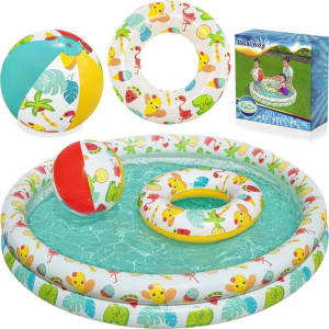 Басейн надувний дитячий Тропічний 3в1 Bestway 122х20 см 